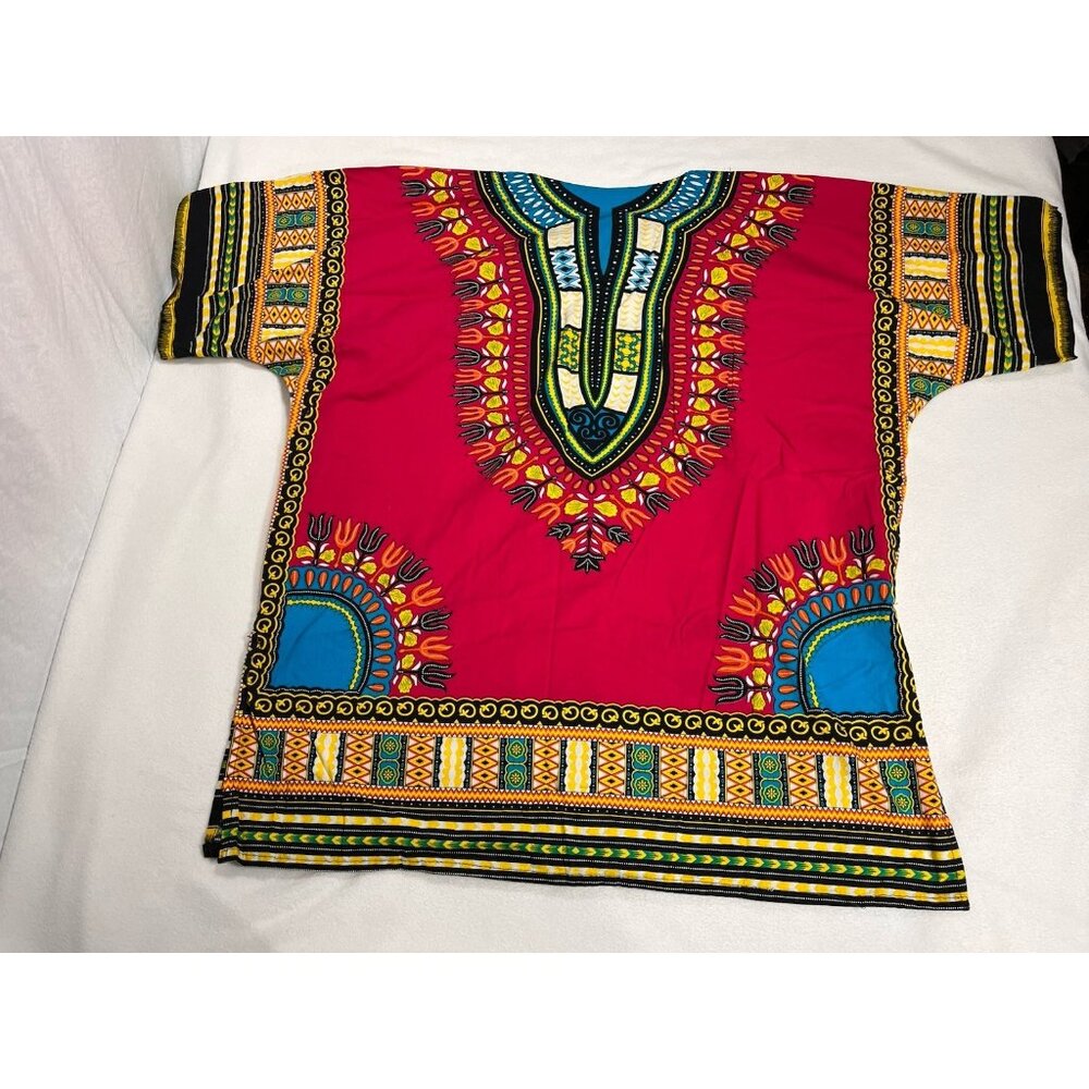 KlukKool Dashiki Shirt Mens XL African Tribal Print Short Sleeve Tunic - Picture 10 of 13